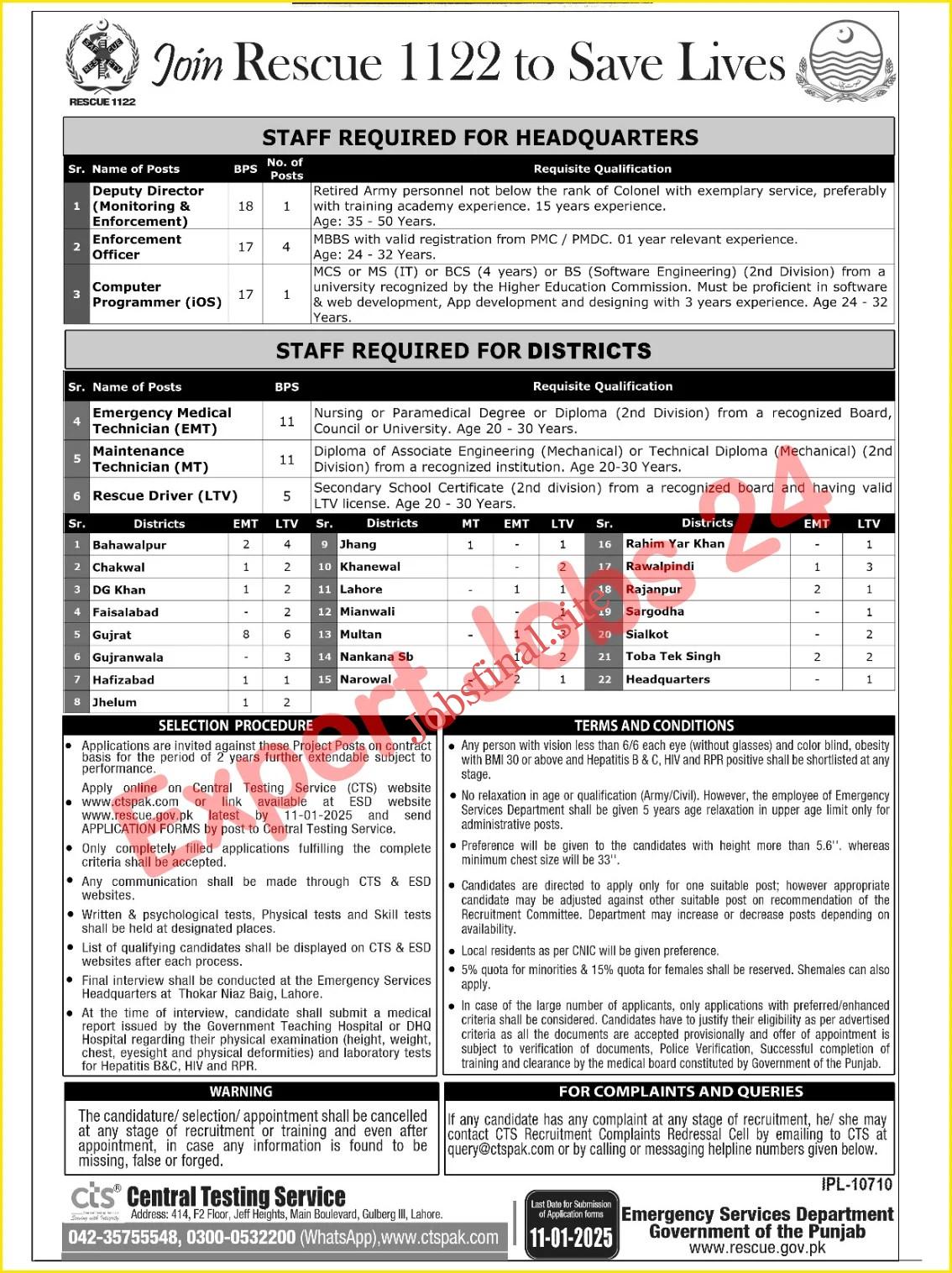 Emergency Services Department Jobs Rescue 1122 Jobs 2024