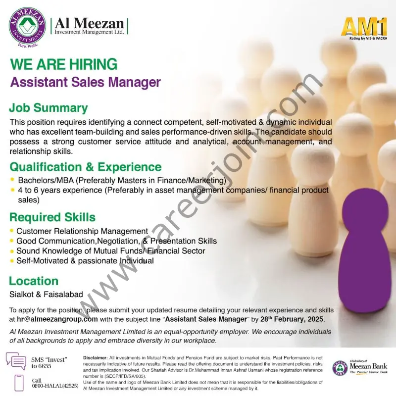 Al Meezan Investment Management Ltd Jobs Assistant Sales Manager