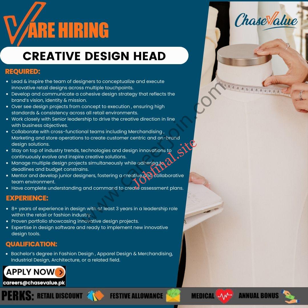 Chase Value Jobs Creative Design Head