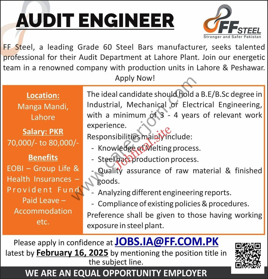 FF Steel Jobs Audit Engineer