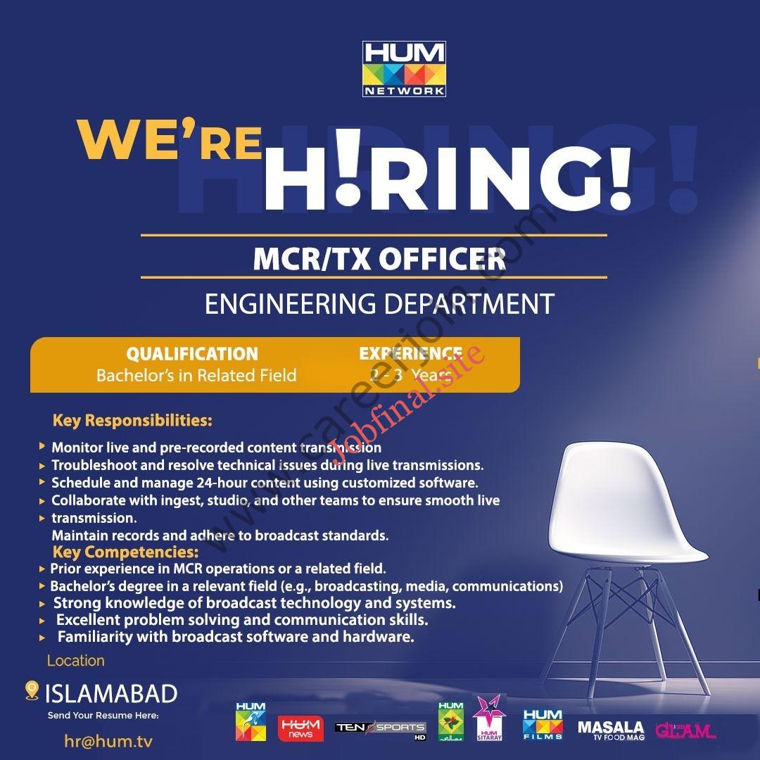 HUM Tv Network Jobs February 2025