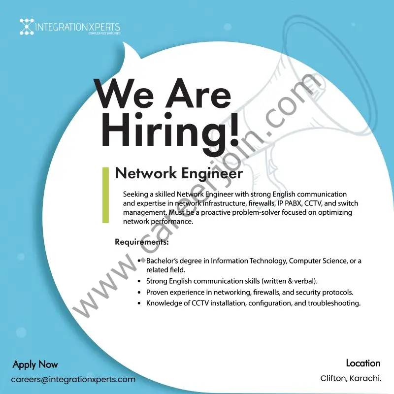 Integration Xperts Pvt Ltd Jobs Network Engineer