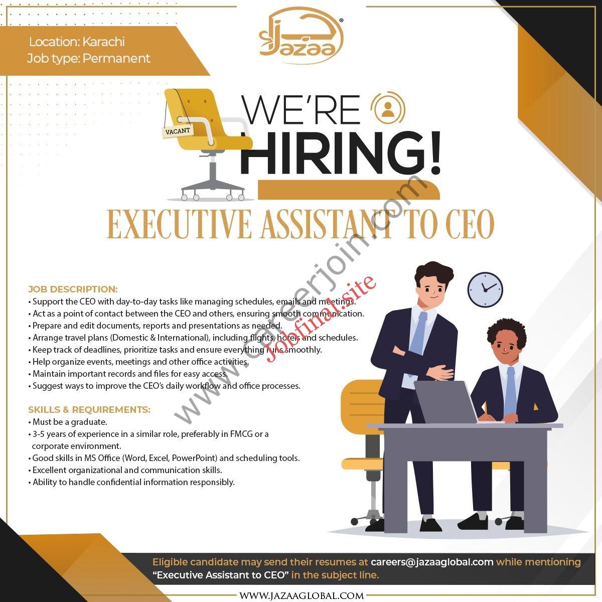 Jazaa Foods Pvt Ltd Jobs Executive Assistant to CEO