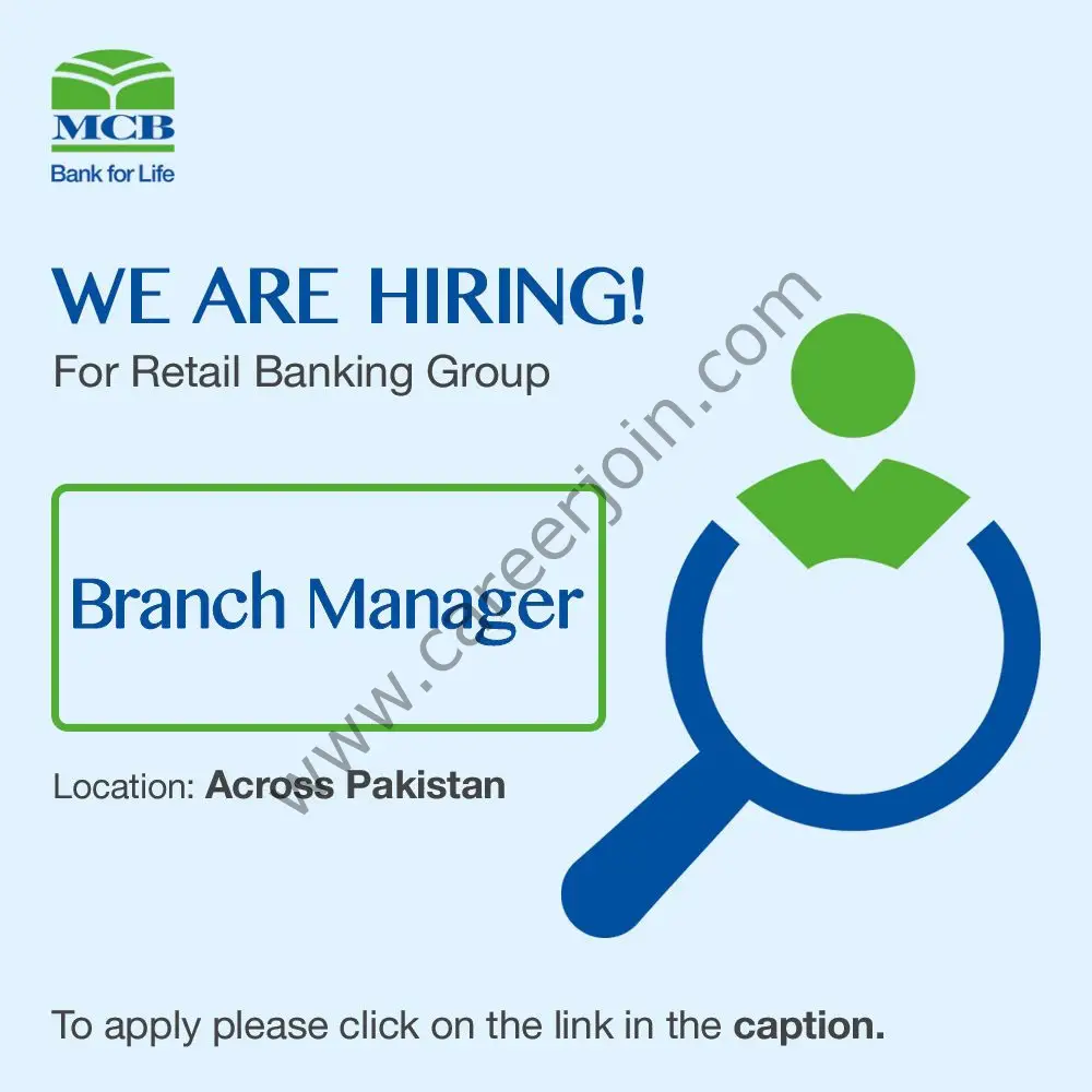 MCB Bank Limited Jobs Branch Manager