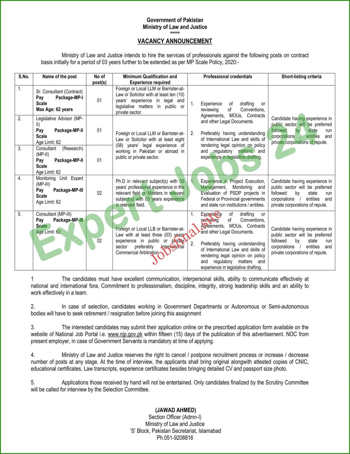 Molaw Latest Government Jobs Ministry of Law & Justice Jobs