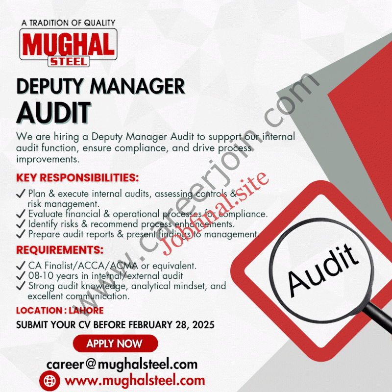 Mughal Steel Jobs February 2025