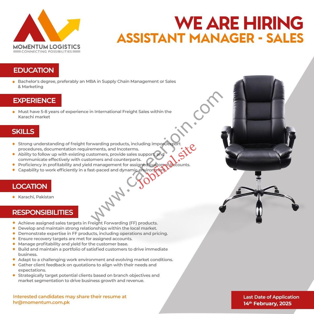 Momentum Logistics Jobs Assistant Manager Sales