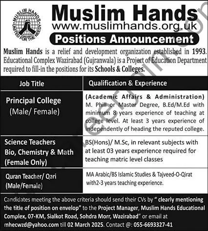 Muslim Hands Jobs February 2025