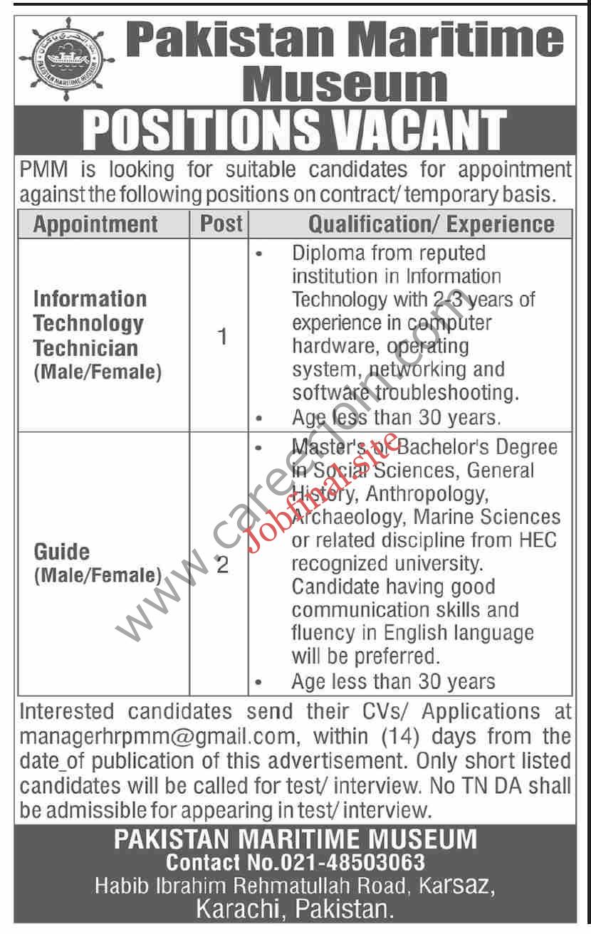 Pakistan Maritime Museum Jobs February 2025