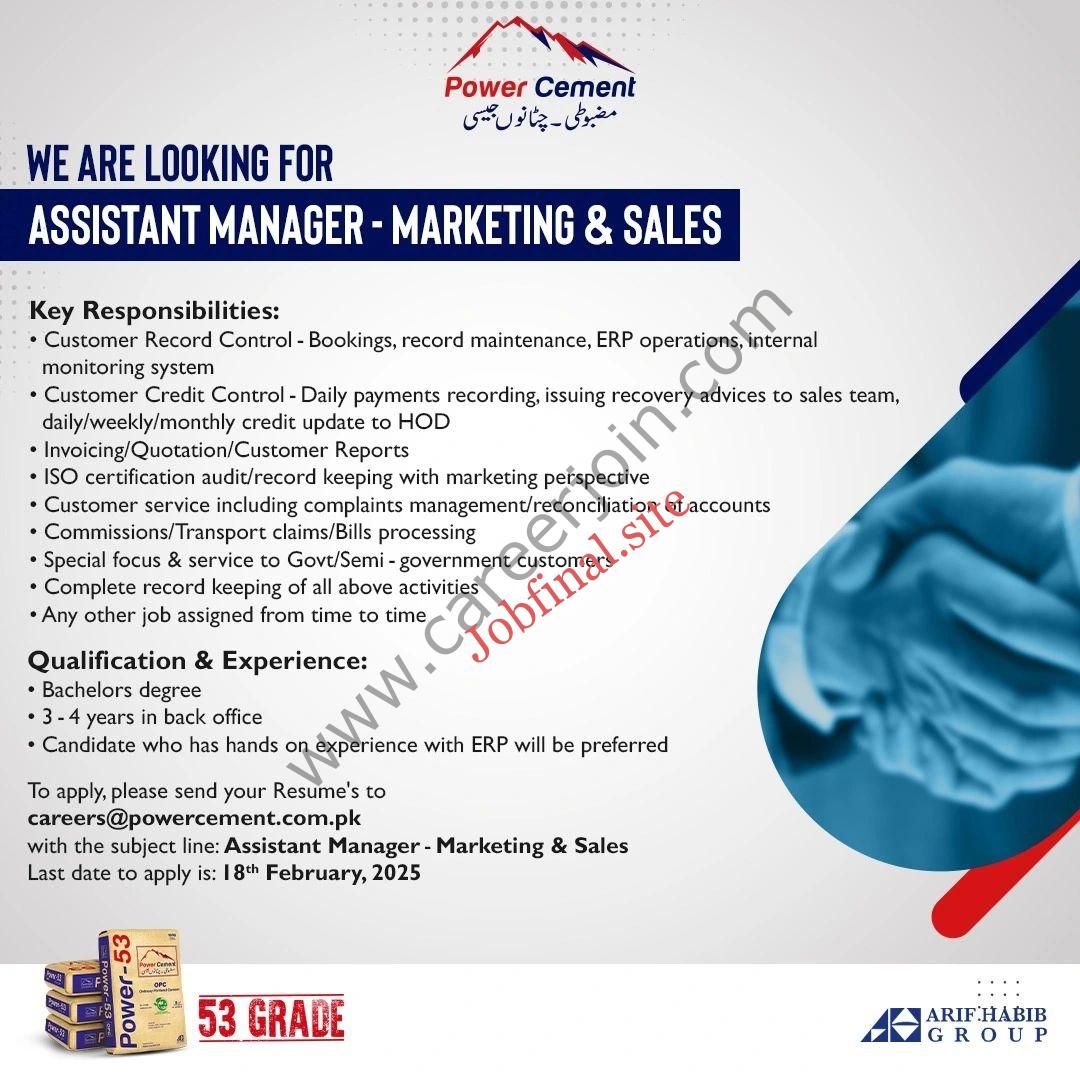 Power Cement Limited Jobs Assistant Manager Marketing & Sales