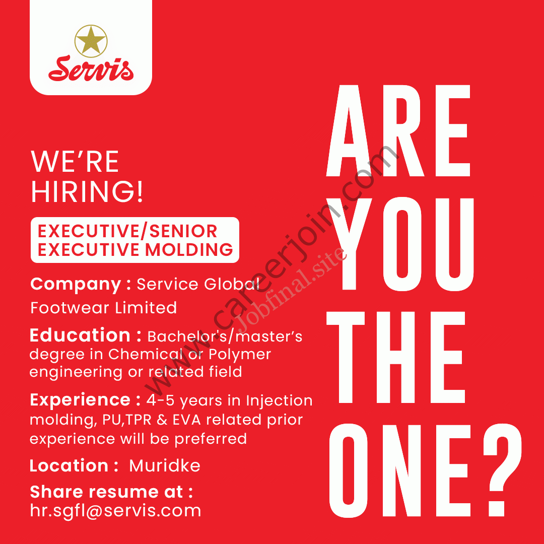 Servis Global Footwear Limited Jobs Executive/Sr Executive Molding