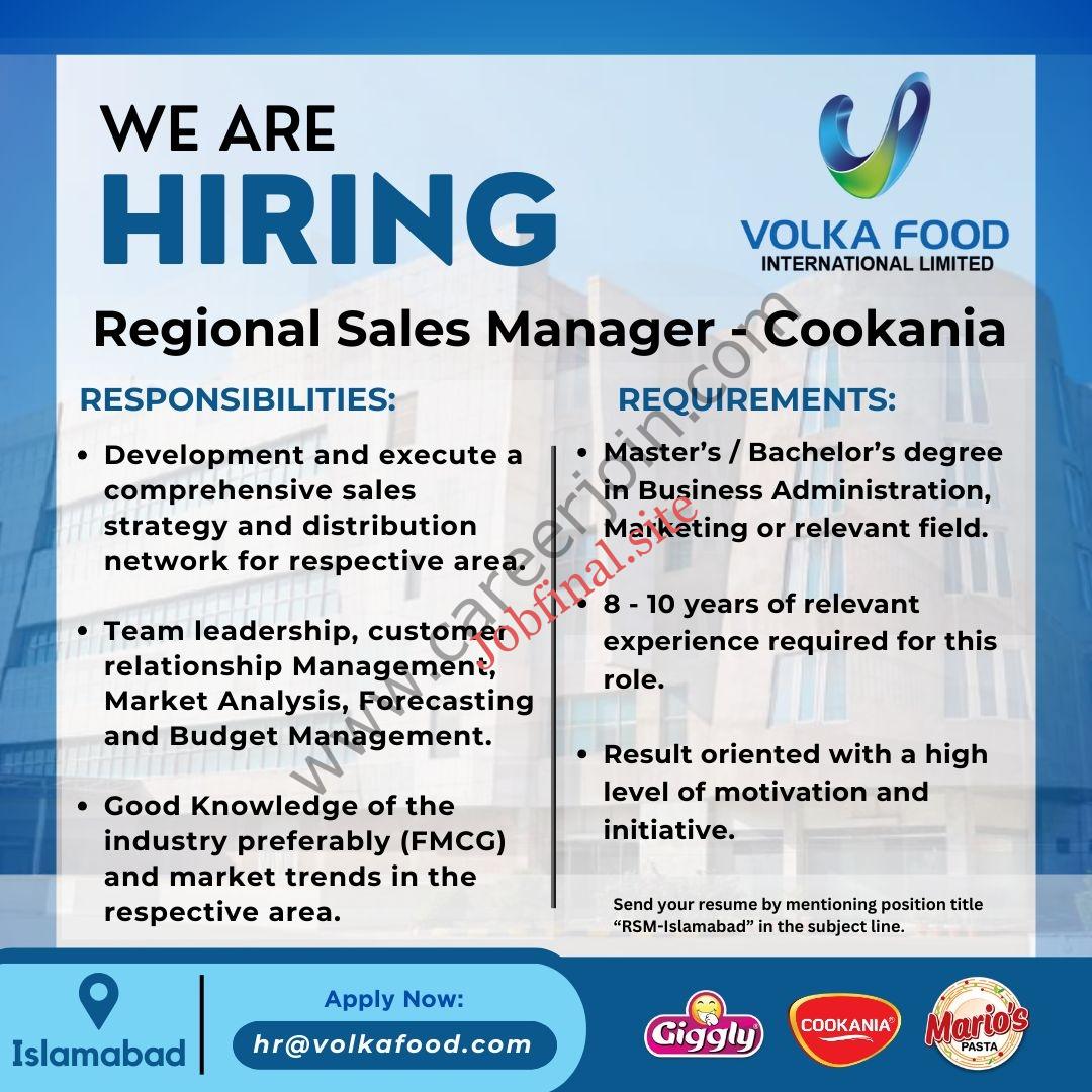 Volka Food International Limited Jobs Regional Sales Manager