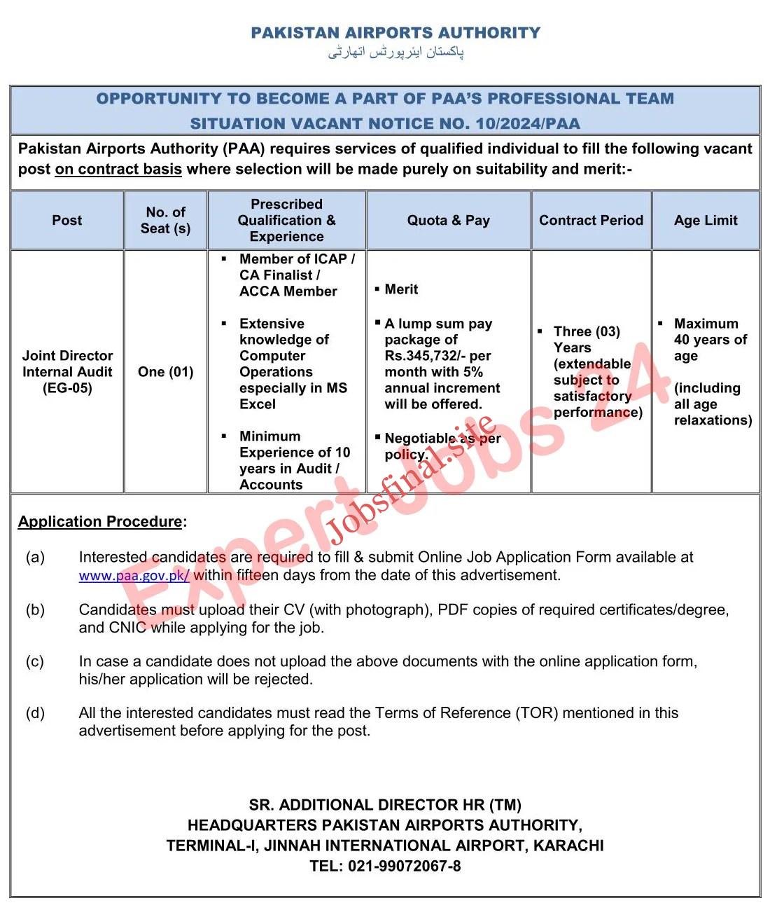 Pakistan Airports Authority Jobs Apply Online 2025